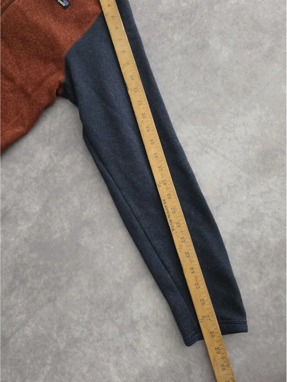 SKU0279 Patagonia Mens Small Better Sweater 1/4 Zip Fleece Pullover Rust Navy